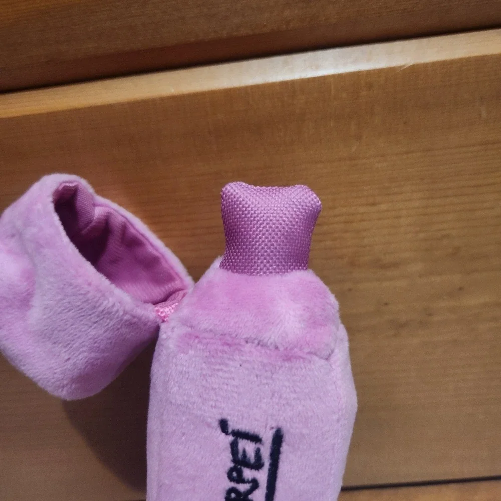 BARK Box Plush Dog Toy - Shar Pei Marker - Pink Crinkle Squeak